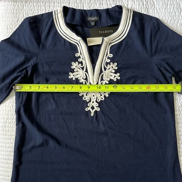 TALBOTS Women’s Embroidered Blouse- Size: Small Petite - NWT - Picture 7 of 11